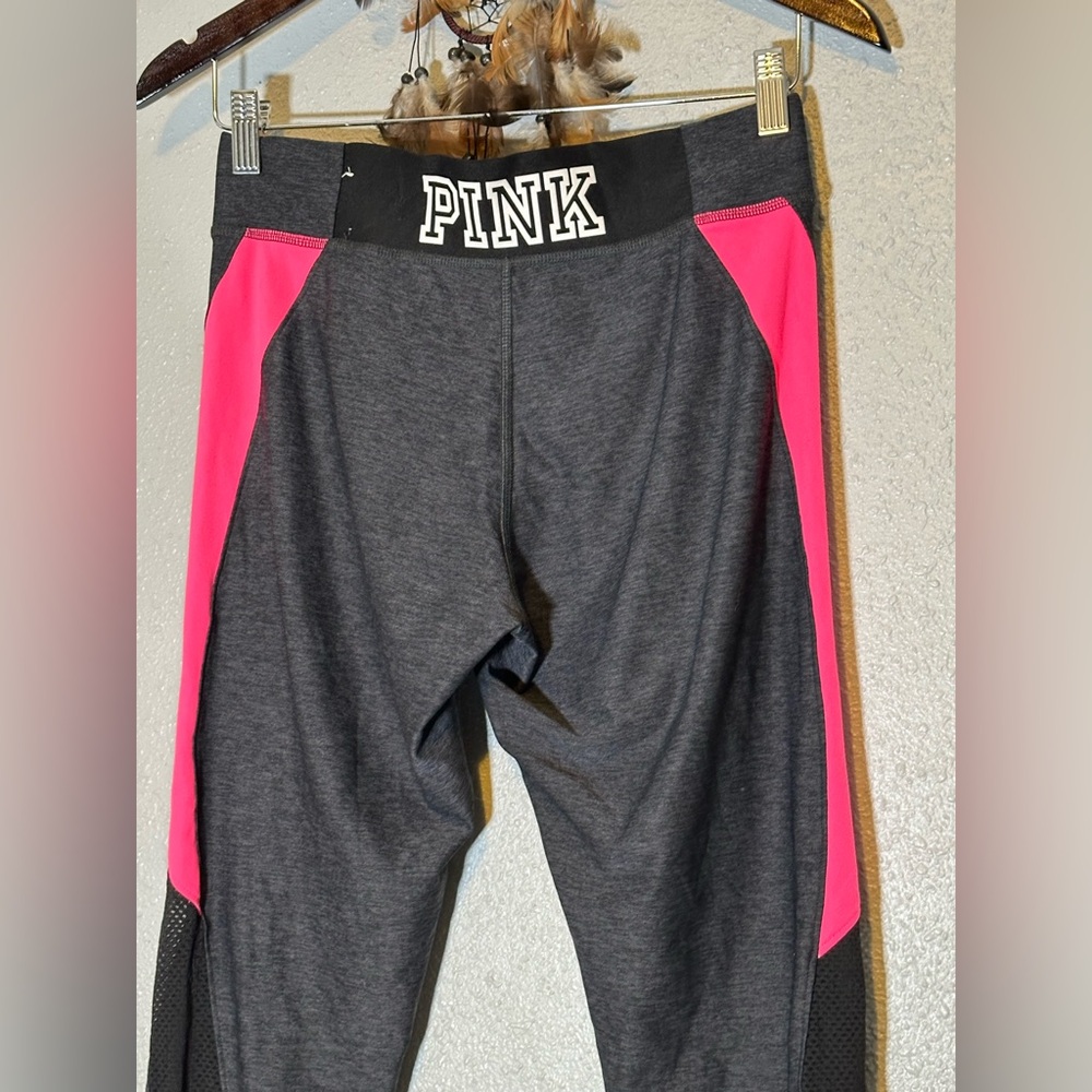 Victoria’s Secret Ultimate Hot Pink Black Mesh High-Waist Yoga Leggings Size M - Picture 6 of 9